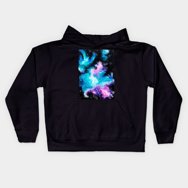 Watercolor Galaxy Kids Hoodie by Lady Lilac